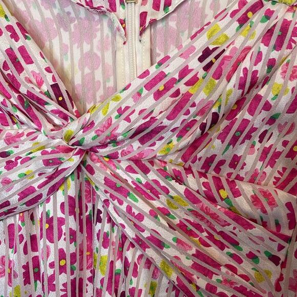 Kate Spade New York Marker Floral Devore Top Pink Size Large - Picture 6 of 9